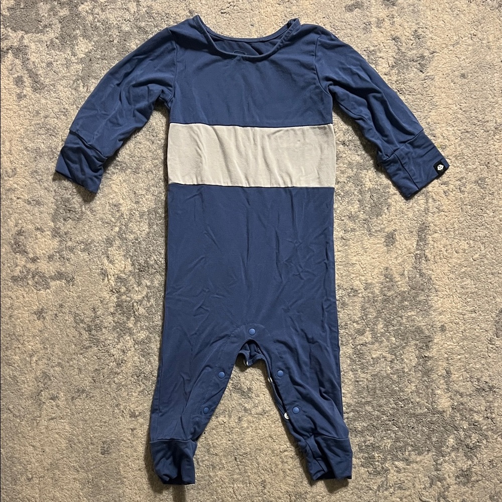 Sweet Bamboo Navy and Gray Kids One Piece 12-18 months